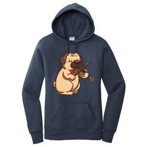 Violinist Pug Dog Violin Viola Player Music Lover Gift Girl Women's Pullover Hoodie