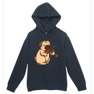 Violinist Pug Dog Violin Viola Player Music Lover Gift Girl Urban Pullover Hoodie