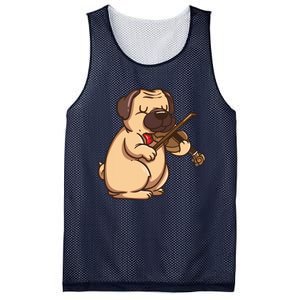 Violinist Pug Dog Violin Viola Player Music Lover Gift Girl Mesh Reversible Basketball Jersey Tank