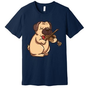 Violinist Pug Dog Violin Viola Player Music Lover Gift Girl Premium T-Shirt