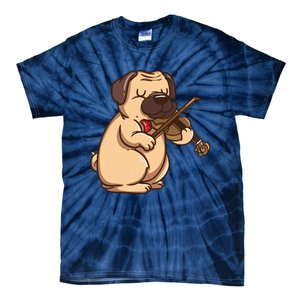 Violinist Pug Dog Violin Viola Player Music Lover Gift Girl Tie-Dye T-Shirt