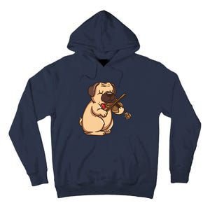 Violinist Pug Dog Violin Viola Player Music Lover Gift Girl Tall Hoodie