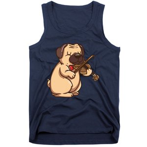 Violinist Pug Dog Violin Viola Player Music Lover Gift Girl Tank Top