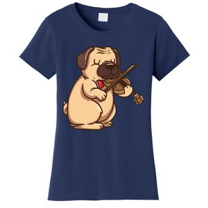 Violinist Pug Dog Violin Viola Player Music Lover Gift Girl Women's T-Shirt