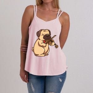 Violinist Pug Dog Violin Viola Player Music Lover Gift Girl Women's Strappy Tank