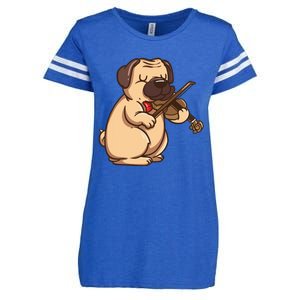 Violinist Pug Dog Violin Viola Player Music Lover Gift Girl Enza Ladies Jersey Football T-Shirt