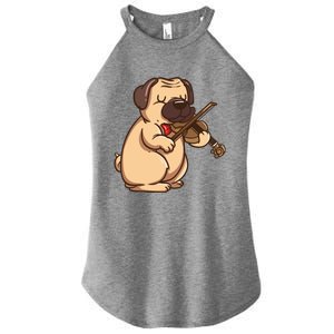 Violinist Pug Dog Violin Viola Player Music Lover Gift Girl Women's Perfect Tri Rocker Tank