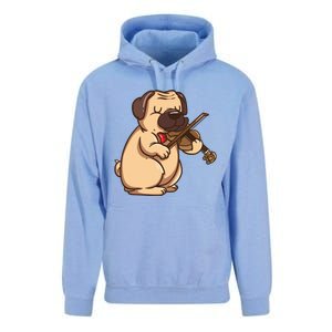 Violinist Pug Dog Violin Viola Player Music Lover Gift Girl Unisex Surf Hoodie