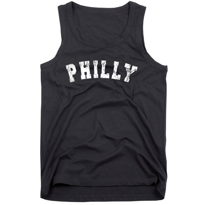 Vintage Philadelphia Distressed Font Philly Tank Top