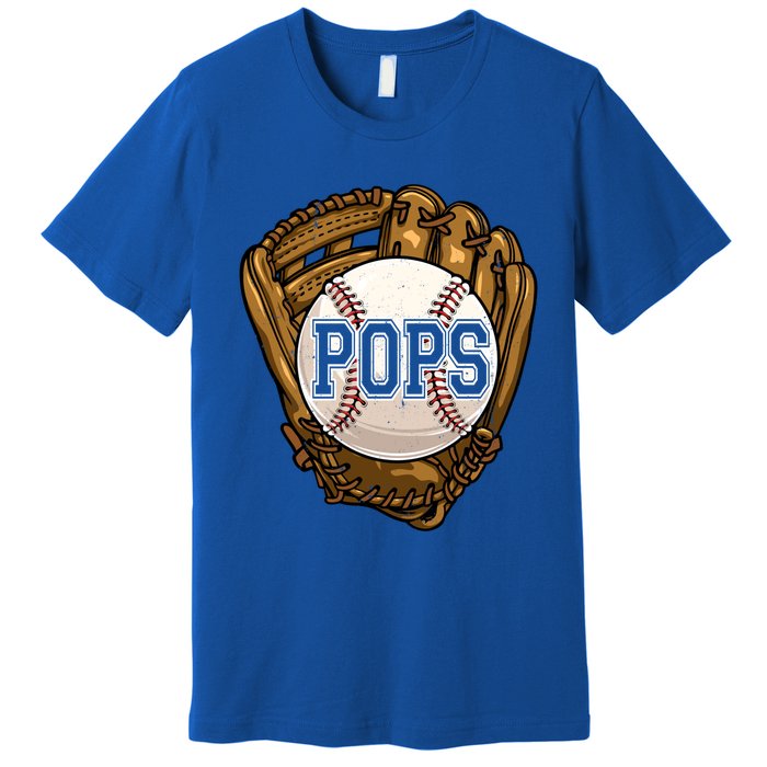 Vintage Pops Dad Funny Baseball Lover Fathers Day Great Gift Premium T-Shirt