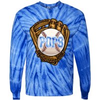 Vintage Pops Dad Funny Baseball Lover Fathers Day Great Gift Tie-Dye Long Sleeve Shirt