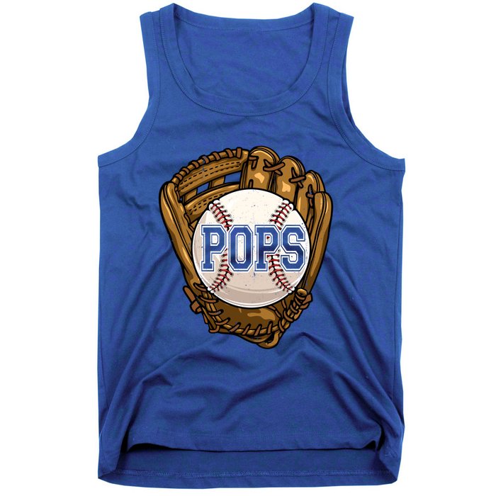 Vintage Pops Dad Funny Baseball Lover Fathers Day Great Gift Tank Top