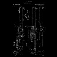 Vintage Patent Drawing 1913 Trombone Player Gift Button