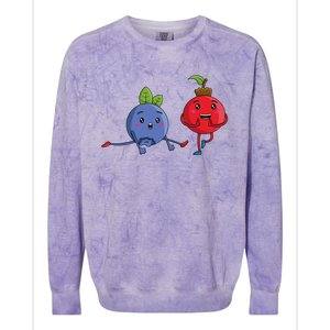 Veggie Power Dancing Berries Funny Berries Berries Gift Colorblast Crewneck Sweatshirt