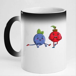 Veggie Power Dancing Berries Funny Berries Berries Gift 11oz Black Color Changing Mug