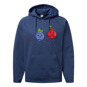 Veggie Power Dancing Berries Funny Berries Berries Gift Performance Fleece Hoodie