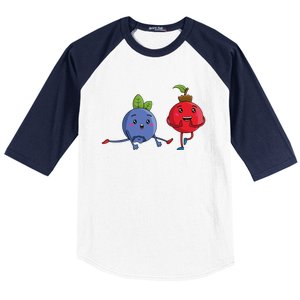 Veggie Power Dancing Berries Funny Berries Berries Gift Baseball Sleeve Shirt