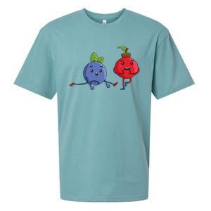 Veggie Power Dancing Berries Funny Berries Berries Gift Sueded Cloud Jersey T-Shirt