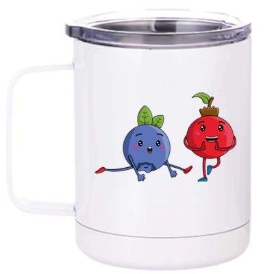 Veggie Power Dancing Berries Funny Berries Berries Gift 12 oz Stainless Steel Tumbler Cup