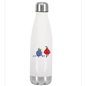 Veggie Power Dancing Berries Funny Berries Berries Gift Stainless Steel Insulated Water Bottle