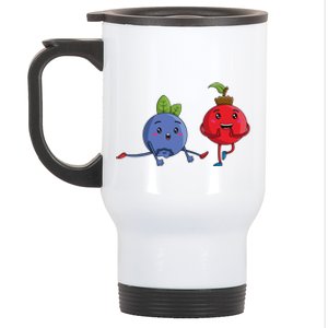 Veggie Power Dancing Berries Funny Berries Berries Gift Stainless Steel Travel Mug