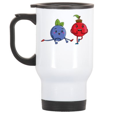 Veggie Power Dancing Berries Funny Berries Berries Gift Stainless Steel Travel Mug