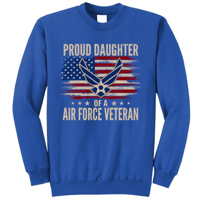 Vintage Proud Daughter Of A Air Force Veteran American Flag Gift Sweatshirt