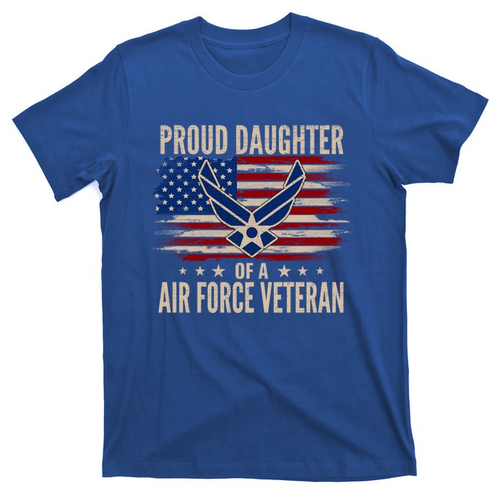 Vintage Proud Daughter Of A Air Force Veteran American Flag Gift T-Shirt