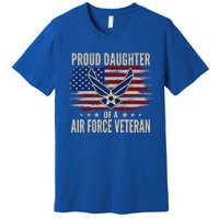 Vintage Proud Daughter Of A Air Force Veteran American Flag Gift Premium T-Shirt