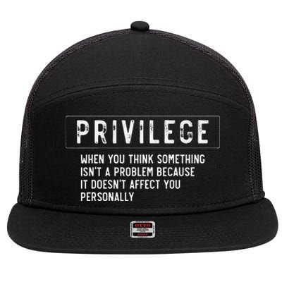 vintage Privilege Definition Civil Rights Equality 7 Panel Mesh Trucker Snapback Hat