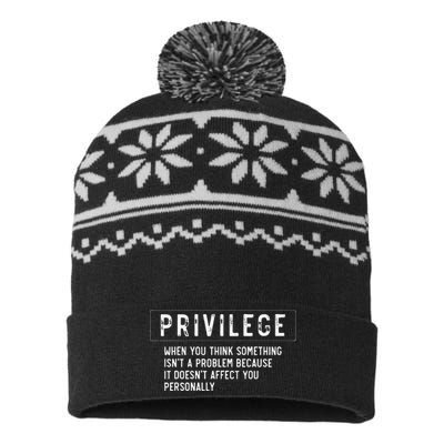 vintage Privilege Definition Civil Rights Equality USA-Made Snowflake Beanie