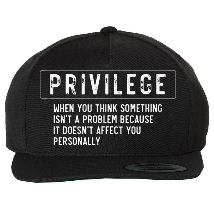 vintage Privilege Definition Civil Rights Equality Wool Snapback Cap