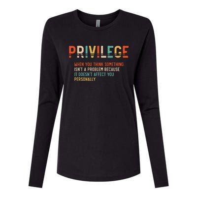 vintage Privilege Definition Civil Rights Equality Womens Cotton Relaxed Long Sleeve T-Shirt