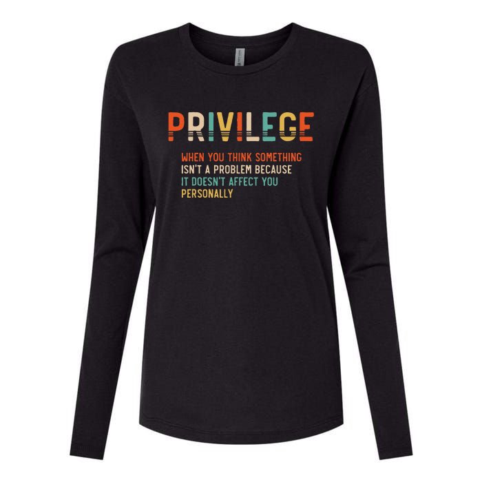 vintage Privilege Definition Civil Rights Equality Womens Cotton Relaxed Long Sleeve T-Shirt