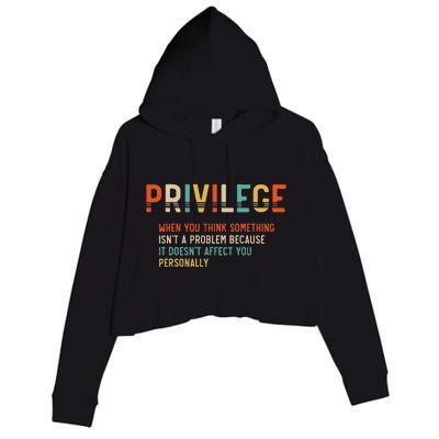 vintage Privilege Definition Civil Rights Equality Crop Fleece Hoodie