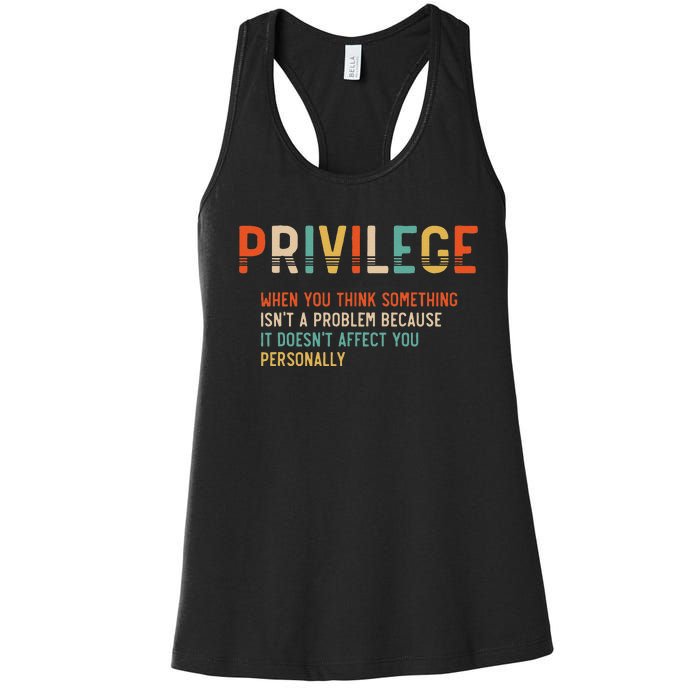 vintage Privilege Definition Civil Rights Equality Women's Racerback Tank