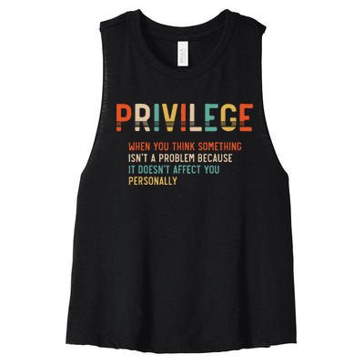 vintage Privilege Definition Civil Rights Equality Women's Racerback Cropped Tank