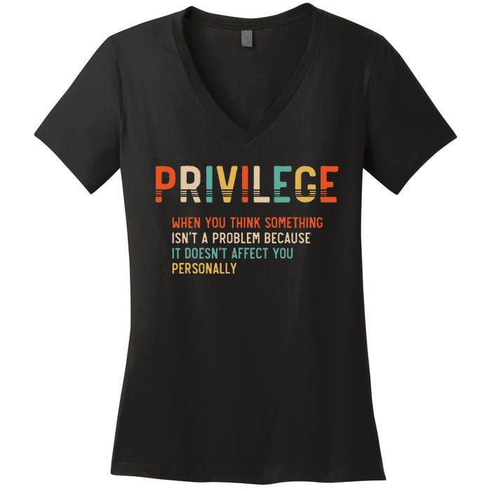 vintage Privilege Definition Civil Rights Equality Women's V-Neck T-Shirt