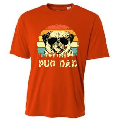 Vintage Pug Dad Dog Lovers Fathers Day Tee Cooling Performance Crew T-Shirt