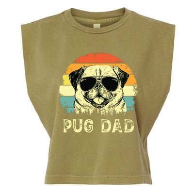 Vintage Pug Dad Dog Lovers Fathers Day Tee Garment-Dyed Women's Muscle Tee