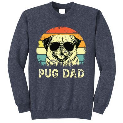 Vintage Pug Dad Dog Lovers Fathers Day Tee Sweatshirt