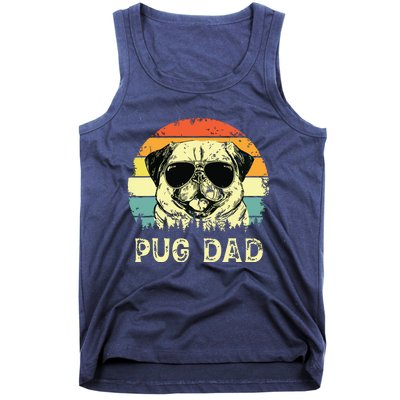 Vintage Pug Dad Dog Lovers Fathers Day Tee Tank Top