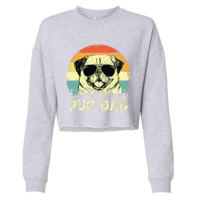 Vintage Pug Dad Dog Lovers Fathers Day Tee Cropped Pullover Crew