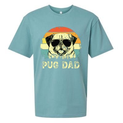 Vintage Pug Dad Dog Lovers Fathers Day Tee Sueded Cloud Jersey T-Shirt