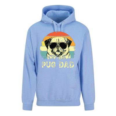 Vintage Pug Dad Dog Lovers Fathers Day Tee Unisex Surf Hoodie