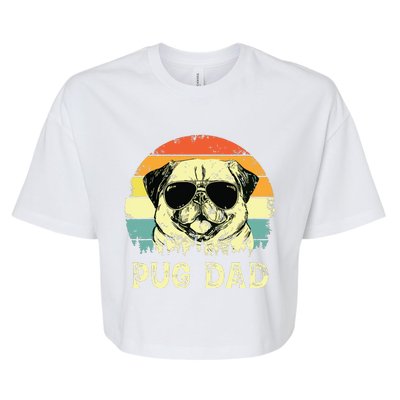 Vintage Pug Dad Dog Lovers Fathers Day Tee Bella+Canvas Jersey Crop Tee