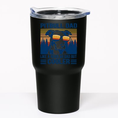 Vintage Pitbull Dad Like A Regular Dad But Cooler Funny Gift Tumbler