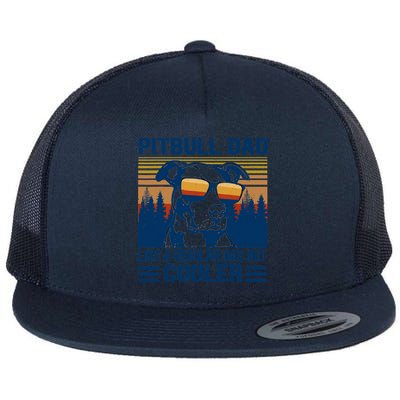 Vintage Pitbull Dad Like A Regular Dad But Cooler Funny Gift Flatbill Hat