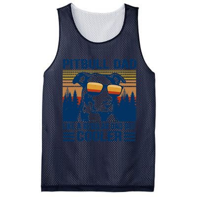 Vintage Pitbull Dad Like A Regular Dad But Cooler Funny Gift Mesh Reversible Basketball Jersey Tank
