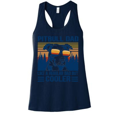 Vintage Pitbull Dad Like A Regular Dad But Cooler Funny Gift Womens Tank Top